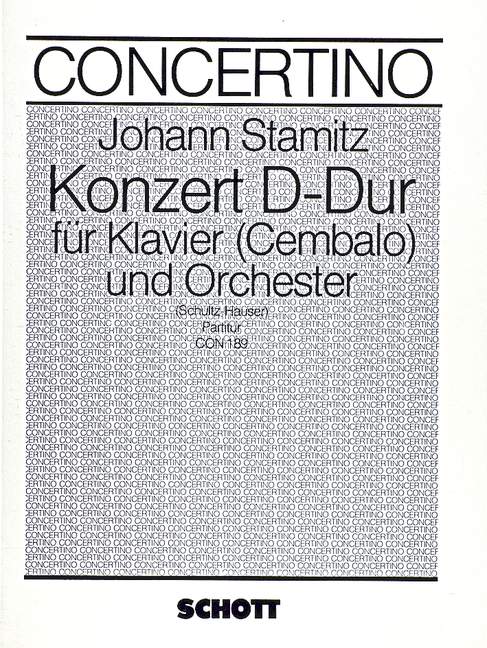 Concerto D Major op. 10/1, for piano (harpsichord) and orchestra, Score
