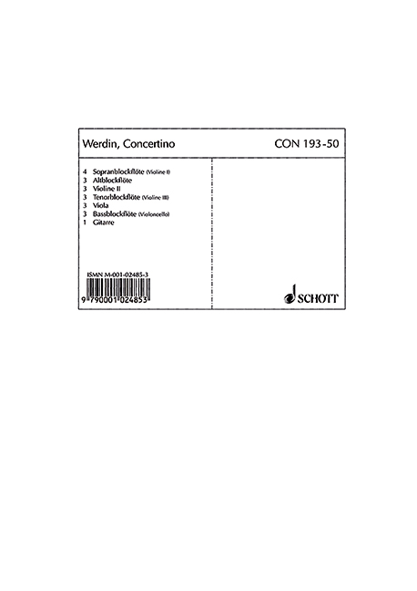 Concertino, for Gitarre ad libitum, Set of parts