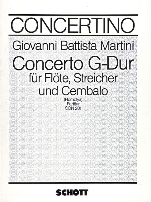 Concerto G major, for flute, strings and harpsichord, Score