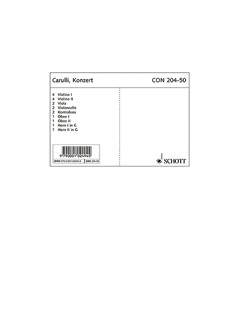 Concerto E Minor op. 140, Petit Concerto, for guitar and orchestra, Set of parts