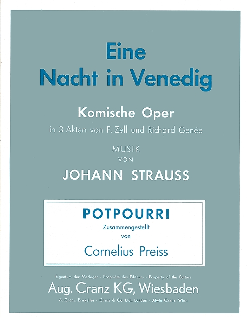 Eine Nacht in Venedig, Potpourri, for Voice and Piano