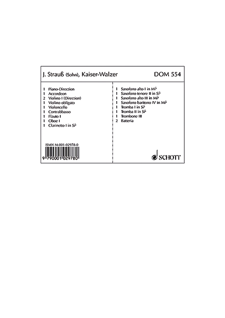 Kaiserwalzer op. 437, for salon orchestra, Piano conductor and parts