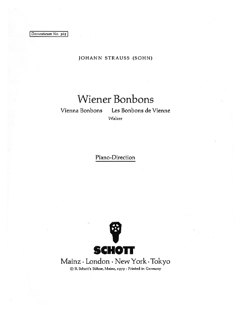 Wiener Bonbons op. 307, Waltz, for salon orchestra, Piano conductor and parts