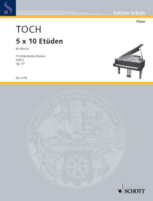 Five Time Ten Etudes op. 57, Ten studies of medium difficulty, for piano