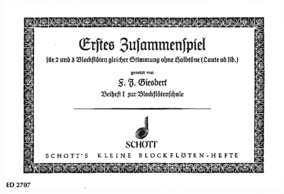 First Play together, 7 Folksongs, for Laute ad libitum, Performing score