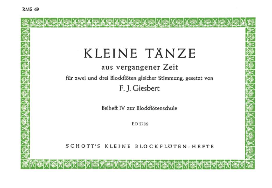 Kleine Tänze aus vergangener Zeit, for 2-3 soprano recorders and guitar, Performing score