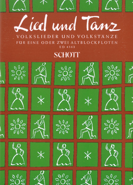 Lied und Tanz, Volkslieder und Volkstänze, for 2 treble recorders, Performing score
