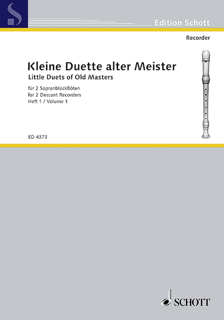 Little Duets of Old Masters, for 2 soprano recorders, Performing score