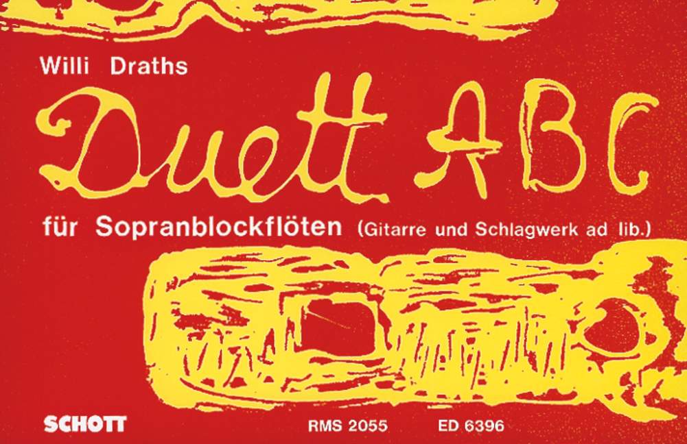 Duet - ABC, Kinderlieder in leichten Sätzen, for 2 descant recorders, guitar and percussion (ad libitum), Performing score