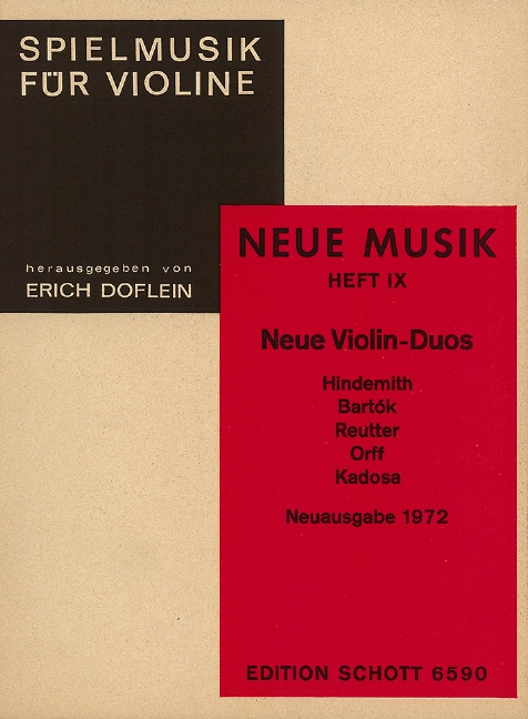 Neue Violin-Duos, Hindemith, Bartók, Reutter, Orff, Kadosa, for 2 violins, Performing score