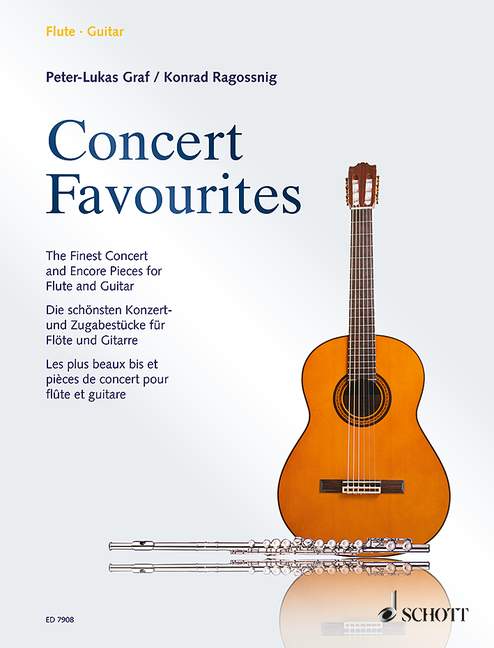 Concert Favourites, The Finest Concert and Encore Pieces, for flute and guitar, Tune book