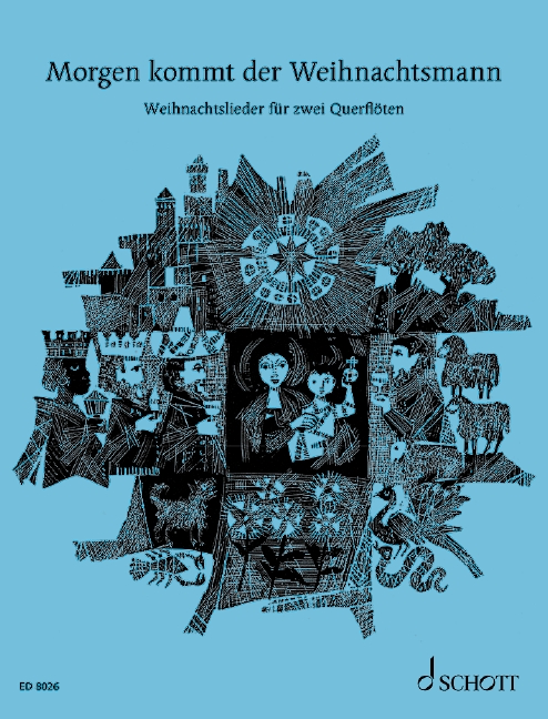 Morgen kommt der Weihnachtsmann, 33 Christmas Songs, for 1-2 flutes, guitar ad libitum