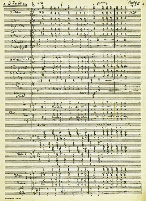 Carmina Burana, Cantiones profanae, Score