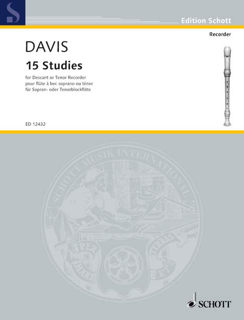 15 Studies, for Descant or Tenor Recorder, for soprano- or tenor recorder
