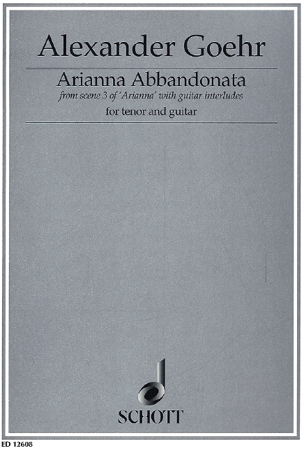 Arianna Abbandonata op. 58 c, from scene 3 of Arianna with guitar interludes, for tenor and guitar, Score