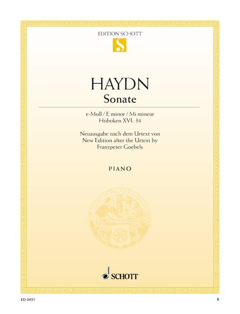 Sonata E minor Hob. XVI:34, nach dem Urtext, for piano