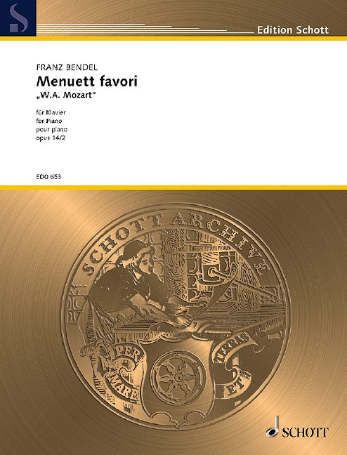 Menuett Favori, W.A. Mozart, for Piano, Separate edition