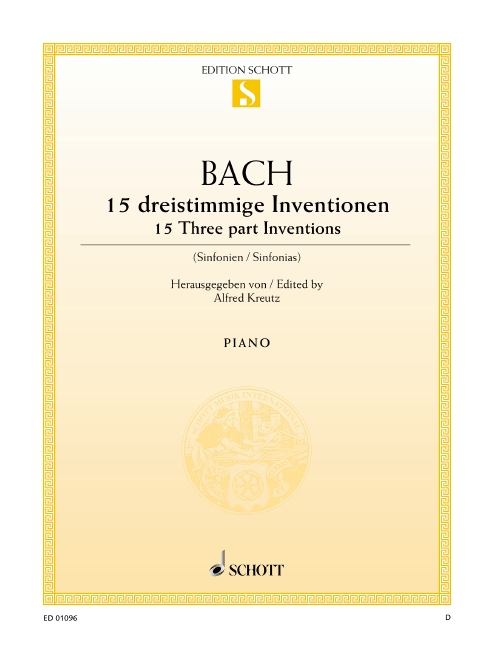 15 Three-Part Inventions BWV 787-801, Symphonies, for piano