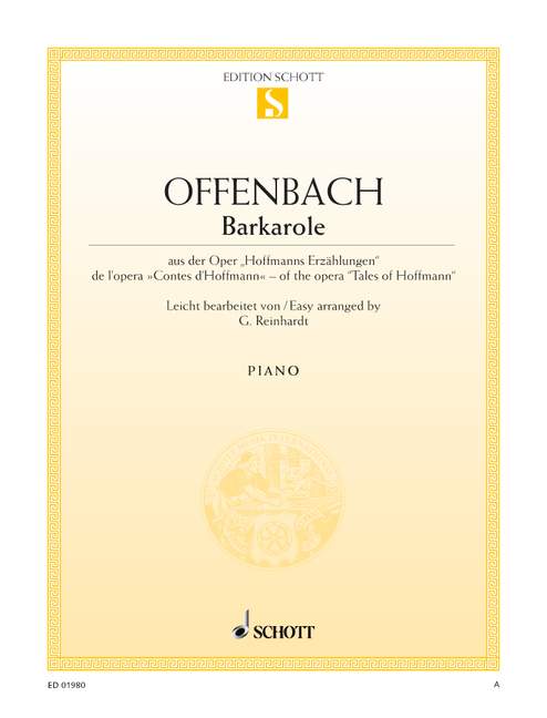 Barcarolle, from the Opera Tales of Hoffmann, for piano