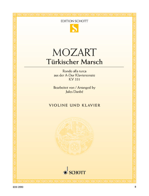 Turkish March KV 331, Rondo alla turca from piano sonata A major, for violin and piano