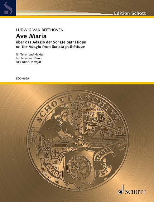 Ave Maria, über das Adagio der Sonate pathétique, for tenor and piano, Separate edition