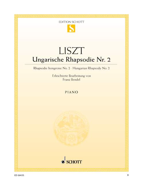 Hungarian Rhapsody, No. 2 C-sharp minor (easy version), for piano