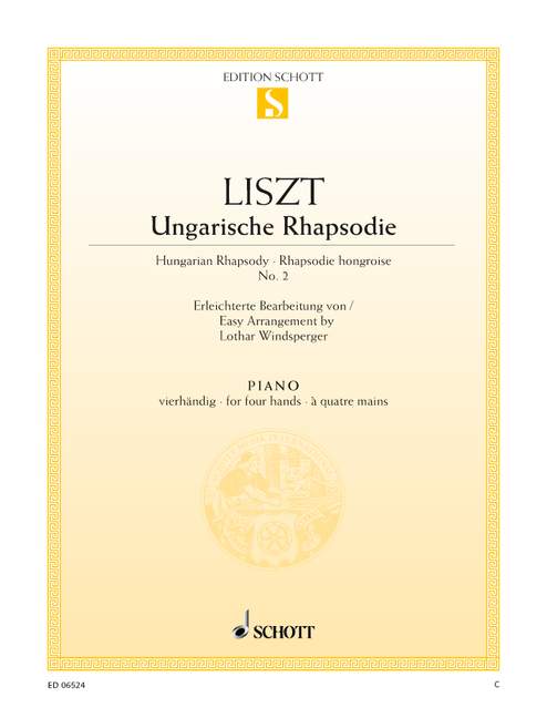 Hungarian Rhapsody, No. 2 C Minor (easy), for piano (4 hands)