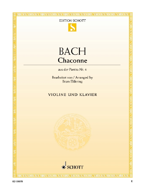 Chaconne, aus Partita D minor, for violin and piano, Separate edition