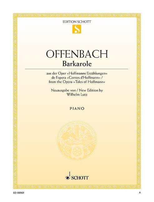 Barcarolle, from the opera The Tales of Hoffmann, for piano