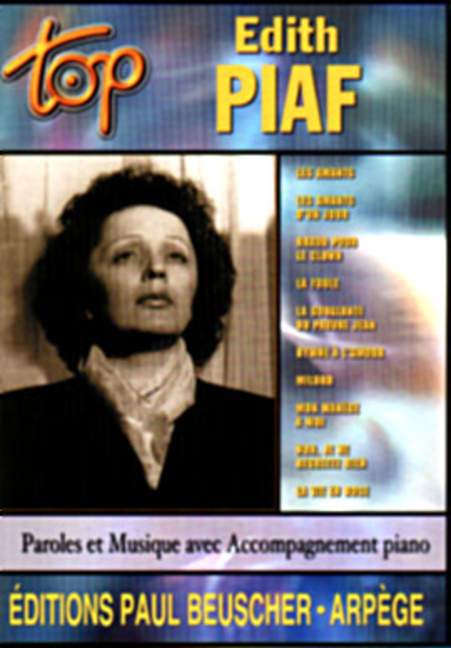 Top Edith Piaf, for piano and voice, Tune book