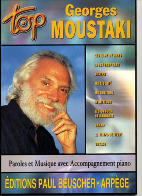 Top Georges Moustaki, for piano and voice, Tune book