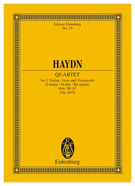 String Quartet D major, Lerchen op. 64/5 Hob. III: 63, Tost-Quartets II No. 1, Study score