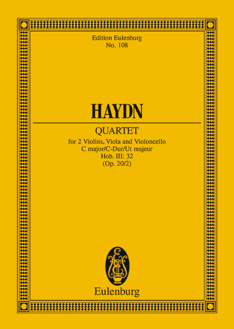 String Quartet C major op. 20/2 Hob. III: 32, Sun Quartets No. 2, Study score