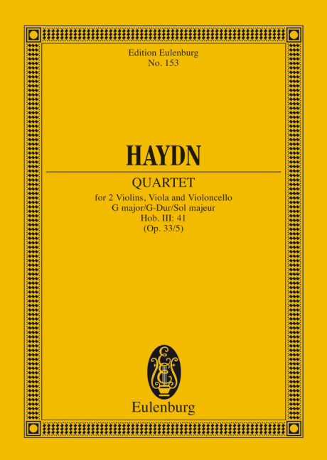 String Quartet G major op. 33/5 Hob. III: 41, Russisches / Jungfern-Quartett Nr. 5, Study score