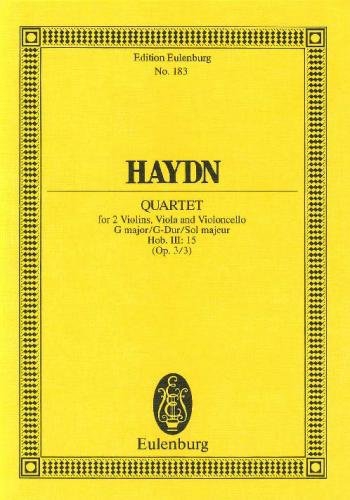 String Quartet G major op. 3/3 Hob. III: 15, Dudelsack-Menuett, Study score