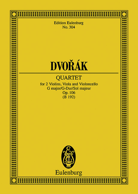 String Quartet G major op. 106 B 192, Study score