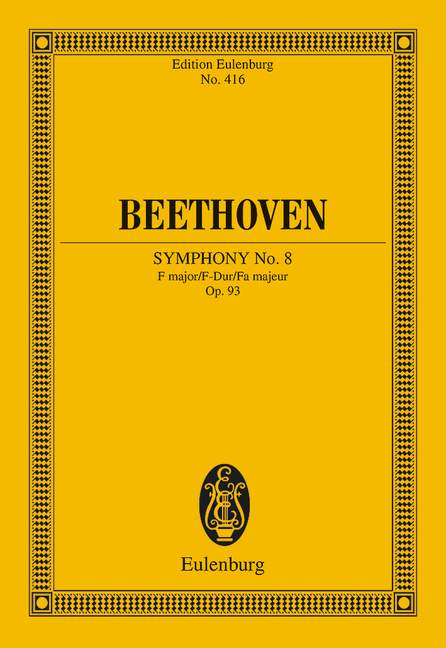 Symphony No. 8 F major op. 93, for orchestra, Study score