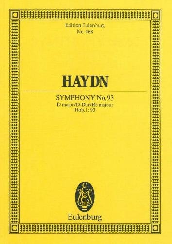 Symphony No. 93 D major, Glocken Hob. I: 93, London No. 2, for orchestra, Study score