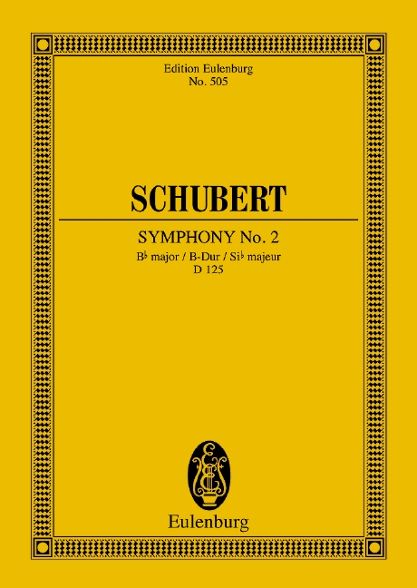Symphony No. 2 Bb major D 125, for orchestra, Study score