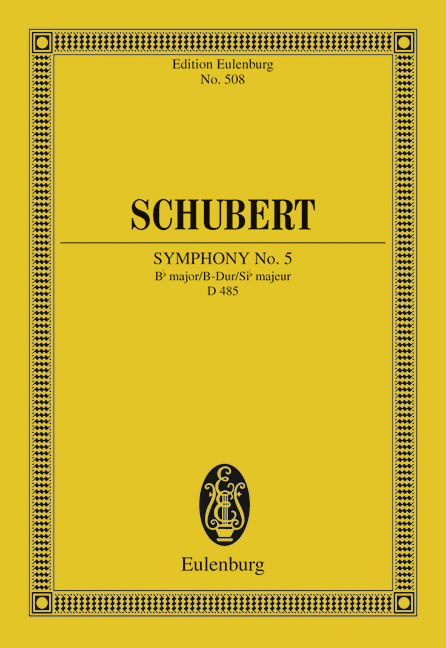Symphony No. 5 Bb major D 485, for orchestra, Study score