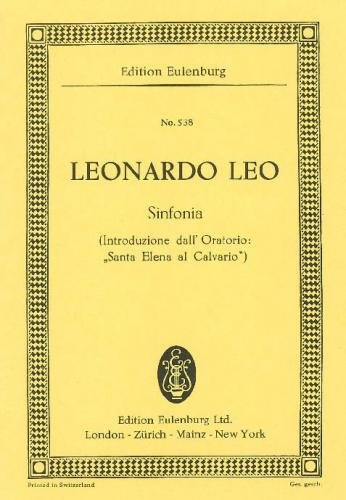 Sinfonia G minor, Introduzione dall'Oratorio: Santa Elena al Calvario, for orchestra, Study score