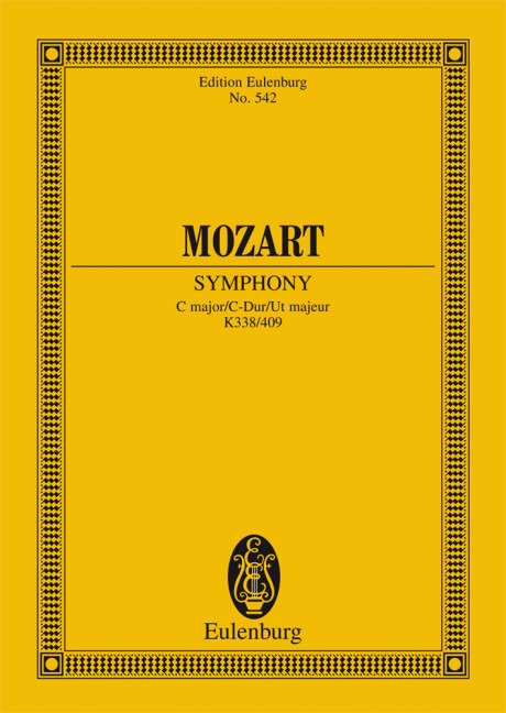 Symphony No. 34 C major KV 338, with Menuet KV 409, for orchestra, Study score