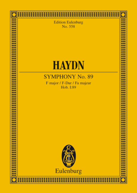Symphony No. 89 F major Hob. I: 89, for orchestra, Study score