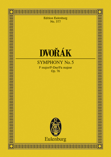 Symphony No. 5 F major op. 76 B 54, (früher Nr. 3), for orchestra, Study score