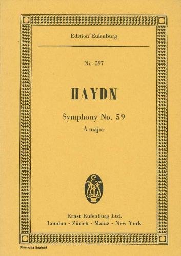 Symphony No. 59 A major Hob. I: 59, Fire, for orchestra, Study score