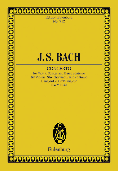 Concerto E major BWV 1042, for violin, strings and basso continuo, Study score