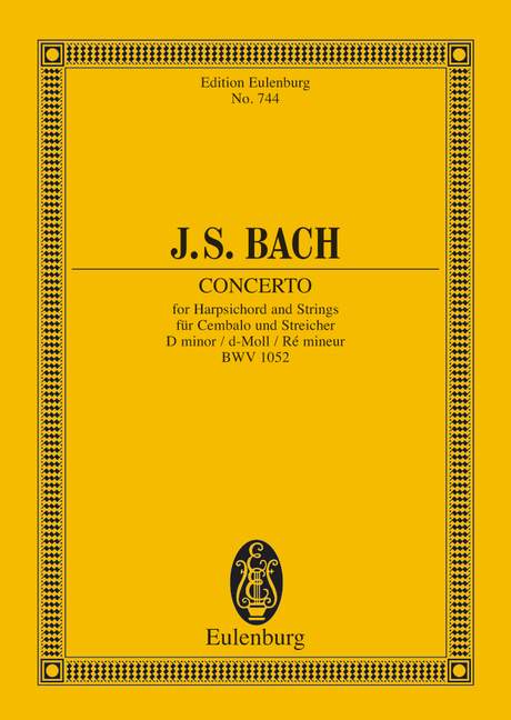 Concerto D minor BWV 1052, for harpsichord and strings, Study score