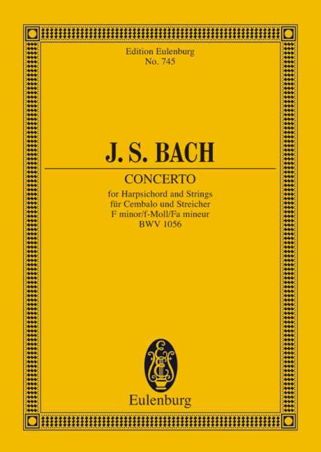 Concerto F minor BWV 1056, for harpsichord and strings, Study score