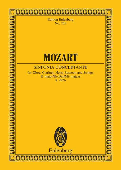 Sinfonia concertante Eb major KV 297b / KV Anh. I Nr. 9, for oboe, clarinet, horn, bassoon and strings, Study score
