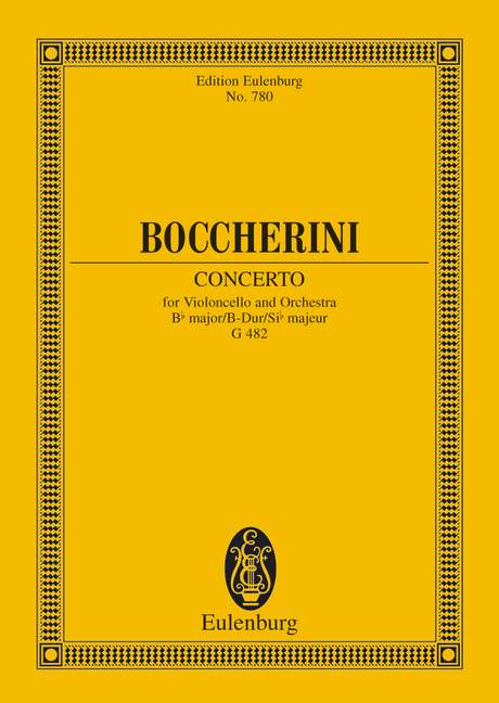 Concerto Bb Major G 482, for cello and orchestra, Study score